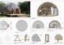 design geodesic dome, glamping dome, tiny home with realistic 3d rendering